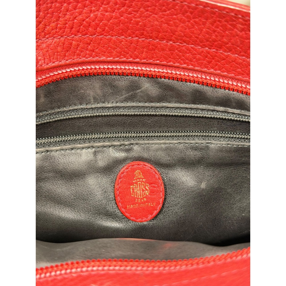 Vintage Mark Cross Italian Pebbled Red‎ Leather Bucket Shoulder Bag Logo Handbag - Picture 16 of 16